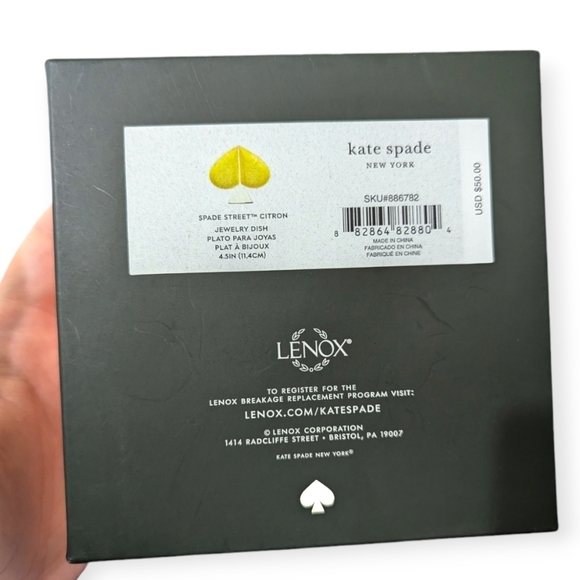 New Kate Spade Jewelry Dish by Lenox Spade Street Citron Yellow Trinket Dish - Picture 7 of 8